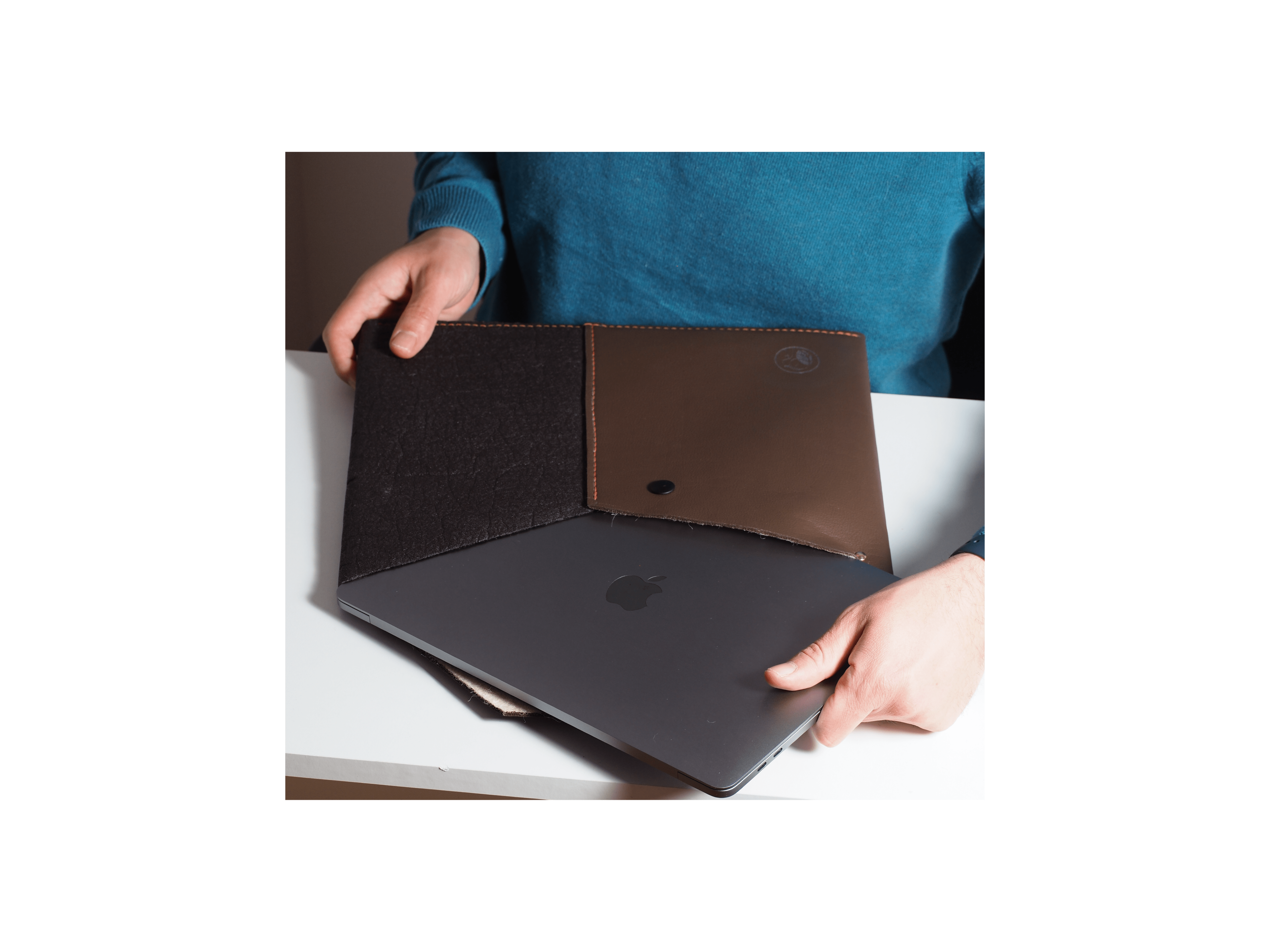 Vegan marron Housse d'ordinateur