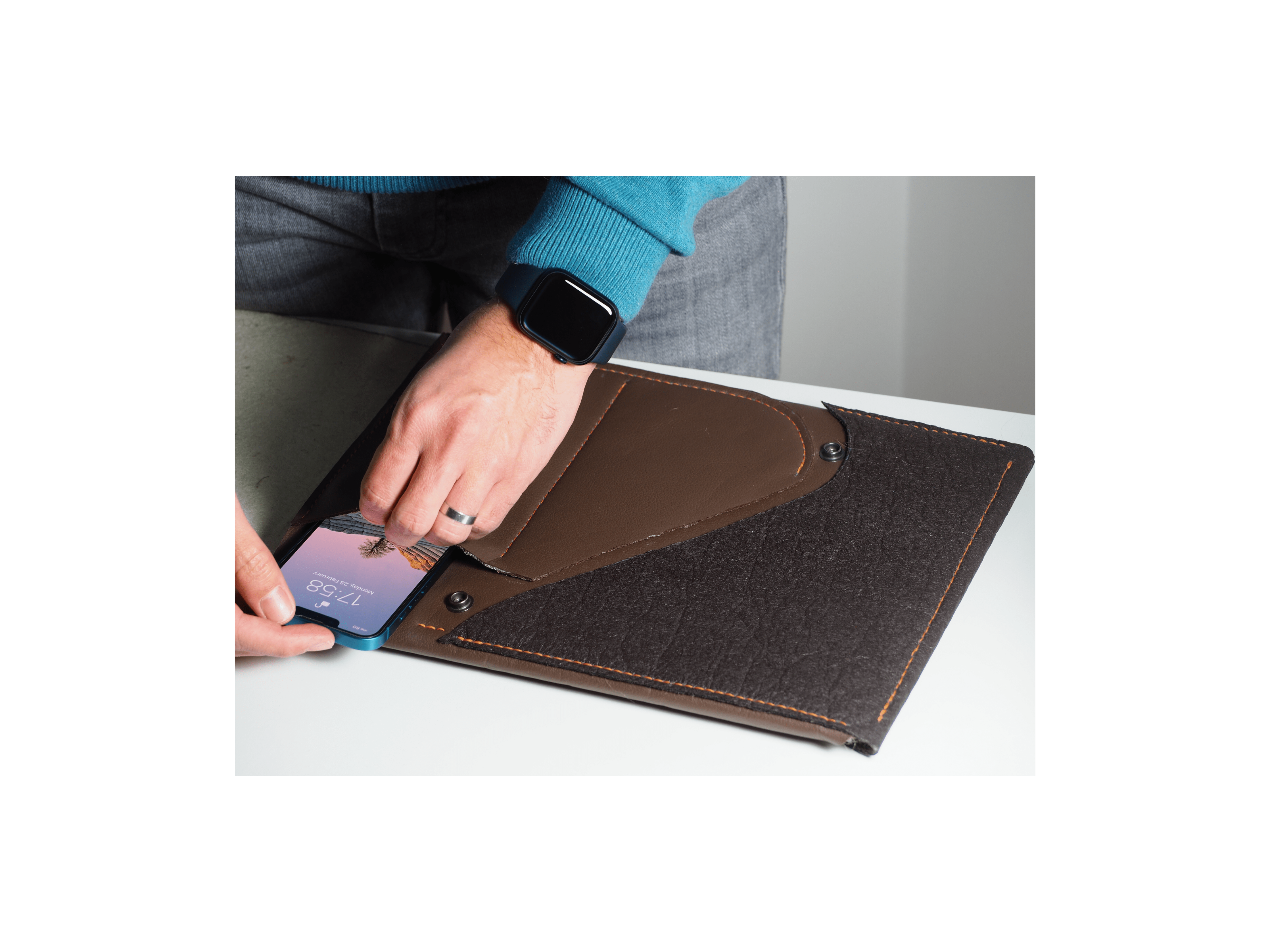 Vegan marron Housse d'ordinateur